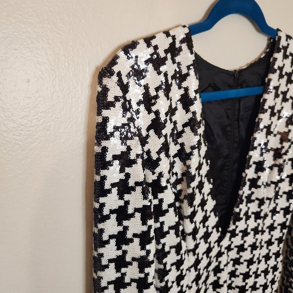 Hamel Sequin Houndstooth Plunging V Midi Dress - image 6